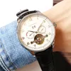 Montres pour hommes de haute qualité Tourbillon Automatic Mouvement Small Calan Work Daydate Watches For Men Leather Strap Designer Clock Mont8327405