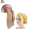 New Unisex Durag Headwear Durags and Bonnets Women Comfortable Cap Couple 2pcs sets Cap