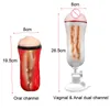 Mizzzee Anal Anal Anal Dual Channel Masturbation Coupe Fake Vagina Real Pussy Sex Toys pour hommes Mastrubator pour homme Fellation MX191228