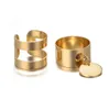 RSCVONM 2 sztuk / partia Boho Gold Color Pierścień Zestaw Dla Kobiet Hollow Out Round Coin Knuckle Midi Pierścionki Biżuteria Bague Homme Pierścienie