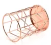 Makeup Storage Box Cylindrical Case Storage Lipstick Brush Pen Holder Organizer Iron XB1