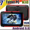 168 FREE DHL kid Tablet PC Q98 Quad Core 7 Inch 1024*600 HD screen Android 9.0 AllWinner A50 real 1GB RAM 16GB Q8 with Bluetooth wifi