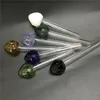 Mini Pyrex Glass Oil Burner Pipe Smoking Pipes Colored Strawberry Hand Tube for Glass Bong Dab Rigs