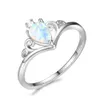 LuckyShine 10 stycken 925 Silver Rose Gold Water Drop White Opal Rings Women Crown Weddings Rings Gift286m