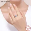 Inbeaut mulheres moda unicórnio anel de prata esterlina 925 esmalte colorido misterioso aninmal memória justa anéis de casamento para feminino