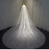 Sparkly Glitters Bling Bling Bruid Wedding Veils 1 Tier Long Bridal Veils Cathedral Lengte handgemaakte zachte tule pailletten bruid Veil gratis 237f