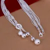 Fine Jewelry Charm 925 Silver Bead Necklace Classic High Quality Fashion light sand chain d At Direct Whole Gift Party304s