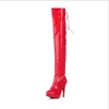 Горячая распродажа на колене длинные трубки женские ботинки на молнии сексуальное супер высокий каблук шпилька