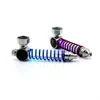 Tubi colorati in metallo leggero a LED Pipa a forma di teschio Tubi di fumo portatili Sigaretta Tabacco da pipa Pipa a olio Mini accessori per narghilè
