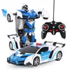 New Rc Transformer 2 In 1 Rc Car Driving Sports Cars Drive Transformation Robots Models Remote Control Car Rc Fighting Toy Gift MX7854644