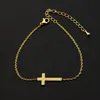 ICFTZWE Moda Tornozeleira Aço Inoxidável Feminino Acessórios para Pé Elegante Ouro Prata Lucky Cross Tornozeleiras Para Presentes Femininos5709810