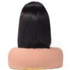 Perruques péruviennes droites U Part pour femmes Remy cheveux humains courte Bob perruque couleur naturelle 150% densité