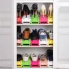 Shoe Rack Family Use Double-layer Integrated Adjustable Shoe Rack Simple Plastic Shoe Holder Pure Color Storage Shoes Tray DH0077