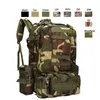 Esportes ao ar livre tático atualizado caminhadas camuflagem saco 55l mochila pacote mochila assalto combate molle NO11-014