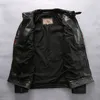 2019 Men's Genuine Leather Jacket Vintage Black Thick Cowhide Slim Fit Motorcycle Biker Embroidery Coat Spring Plus Size Jacket