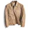 MADEN Men's Waxed Canvas Cotton Jacket Military Light Spring Work Jacket Khaki LY191206