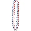 80cm étoile perle collier en plastique jour de l'indépendance étoile perles collier drapeau américain couleur décoration 4 juillet carnaval fête faveur