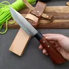 New Outdoor Fxied Blades Hunting Knife Pattern Steel Blade Wood Handle Straight Knives With Wood Sheath