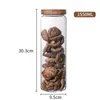 350/650 / 950ml / 1250ml / 1550mlボトル竹ふたガラス気密キャニスター収納瓶穀物葉コーヒー豆キャンディジャー