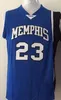 23 Derrick Rose Basketball Jersey Heren Derrick Rose Memphis Tigers College Jerseys Stitched Rose Blue University Shirt