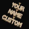 힙합 사용자 정의 이름 거품 편지 펜던트 목걸이 밧줄 체인 또는 쿠바 체인이있는 마이크로 큐빅 지르콘