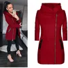 2019 New Autumn Winter Women Coat Casual Warm Coat Long Sleeve Zipper Hooded Vintage Retro Ladies Overcoat Plus Size 5xl#J301