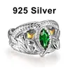 Lord of Rings 925 Sterling Silver Aragorn Ring of Barahir Lotr Wedding Ring Fashion Men smycken fan gåva hög kvalitet