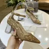 ホット販売2019新しいデザイン女性の靴ハイヒールゴールドシルバーヒールレディーウェディングヒール靴花嫁のドレスシューズ