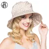 Fs Mode Été Large Bord Coton Seau Chapeau Pour Femmes Polka Dot Pliable Chapeaux De Soleil Casual Lady Floppy Uv Plage Visières Cap Y19070503