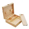 Boîte de rangement en bois HORNET avec plateau roulant Boîte de rangement pour tabac et herbes en bois fait main naturel pour accessoires de pipe à fumer