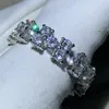 Nuovo arrivo gioielli di lusso 10KT oro bianco riempimento taglio rotondo completo topazio bianco diamante CZ pietre preziose promessa anello di nozze per le donne per l'amante