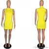 Womens Sexy Bodycon Sweater Dress Solid Color Ladies Night Club Pencil Dresses Sex Button Sleeveless Designer Skinny Females Clothes