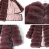 Femmes039s fur fashion nouveau style vrai coat de renard mil rond coul hiver natural veste manteau veste fille fille en cuir t2001049346770