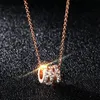 Sweet Three Rings Pendant Necklaces Shinning Earrings Iced Out Diamond 18K Rose Gold Luxury Lovely Cute Designer Accessories For Women Girls