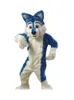 costume blu personalizzato della mascotte del cane del cane del lupo del fumetto del cane del lupo vestiti il vestito operato dal partito di Halloween di Natale