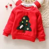 Toddler Baby Clothes Christmas Tree Girls Pullovers Thicken Boys Tops Kids Winter Outerwear Warm Baby Clothing 3 Colors DW4666