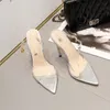 Vente chaude - PVC transparent pointu chaussures de mariage à talons hauts pompes femmes chaussures de designer taille 35 à 40