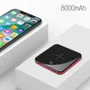 Banks Ultra Thin Mini Proper Power Bank 8000mAh Qi Wireless Charger لـ Xiaomi Mi iPhone Fast Charging Batternal PowerBank