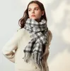 Fashion- Scarves Autumn Winter New Female Wool Plaid Scarf Lady Wide Lattices Long Shawl Wrap Blanket Warm Tippet