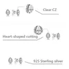 Tear drop CZ Diamond Stud EARRING Original Box for Pandora 925 Sterling Silver Earrings Set for Women Wedding Gift Jewelry