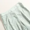 [Column] 2020 Spring European Jacquard Chiffon Suit Pants Female V-neck Shirt Suspenders Wide Leg Pants Three-piece 14022