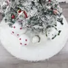 White Plush Christmas Tree Skirt Carpet Large Snowy White Faux Fur Floor Mat Xmas Decorations New Year Ornaments 48 inches JK1910