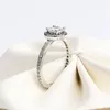 Partihandel-CZ Diamantring för Pandora 925 Sterling Silver Round Retro Högkvalitativ Ladies Elegant Ring med Original Box Fashion Outs