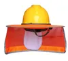 Utomhus konstruktion Säkerhet Hård hatt Gul Orange Solskydd Hattar Neck Shield Reflekterande Stripe Skyddande Hjälmar Kepsar GGA2566