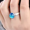 New Fashion Womens Gift Color Change Emotion Feeling Changeable Metal Ring Temperature Control Mood Ring MJ-RS036