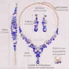 Mode cristal boucle d'oreille collier ensemble bijoux africains ensembles indien luxe mariée fête de mariage Costume bijoux cadeaux pour les femmes1748071