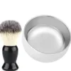 Tasse de rasage pour hommes, bol, brosse de rasage en acier inoxydable, pour barbe et moustache, nettoyage du visage, bol à savon, tasse pour Salon de coiffure à domicile