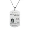 To My Son Daughter Pendant Necklace Dad Mother Love to Children Kids Birthday Gift Stainless steel Necklaces