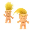 Trump Siliconen Troll Doll Creatieve Simulatie Handgemaakte Ornamenten Directe Grappige Creatieve Speelgoed Vinyl Action Cijfers Lange Haarpoppen Grappige Hand