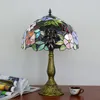 Tiffany Tafellamp Vintage Bloemen Tafelverlichting E27 Retro Mediterrane Stijl Tafellamp Slaapkamer Eetkamer Kunst Bureau Light